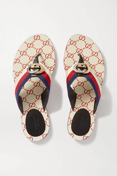 gucci trip logo-embellished striped leather sandals|Gucci sandals.